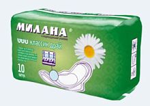 Прокладки женские гигиенические МИЛАНА Классик драй, 10 шт, (103) зелён./35 срок 04.26.