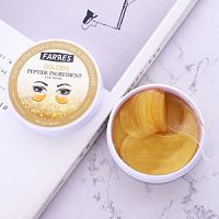 Патчи д/глаз Farres 9120 гидрогел. с золотом и пептидами, снимает отечность 60 шт (банка)