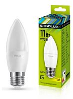 Лампа Ergolux LED-C35-11W-E27-3K свеча тепл. /10/100