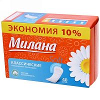 Милана прокладки ежедневные 40шт Софт Эконом (оранж./голуб.)/30