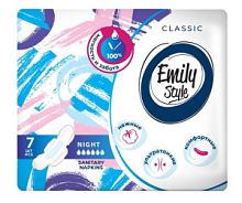 Emily STYLE CLASSIС прокладки критика  NIGHT 7шт УЛЬТРАТОНКИЕ, удлиненные, max впитываемость/24