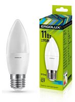 Лампа Ergolux LED-C35-11W-E27-4K свеча хол. /10/100
