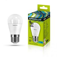 Лампа Ergolux LED-G45-9W-E27-4K шар хол. /10/100 **