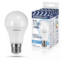 Лампа Ergolux LED-A60-11W-E27-4K ЛОН хол. ПРОМО/10/100 Ф