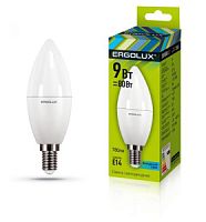 Лампа Ergolux LED-C35-9W-E14-4K свеча хол. /10/100