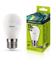 Лампа Ergolux LED-G45-11W-E27-6K шар дневн. /10/100