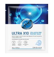 Enough Маска для лица тканевая с коллагеном Ultra X10 Collagen Pro Maine Mask, 25г  / 10 шт.