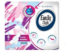 Emily STYLE CLASSIС прокладки критика  SUPER 8шт УЛЬТРАТОНКИЕ, удлиненные, больше впитываемость/24