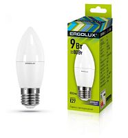 Лампа Ergolux LED-C35-9W-E27-6K свеча дневн. /10/100