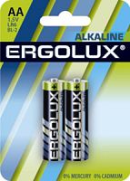 Батарейка Ergolux Алкалиновая LR06 BL-2  /20/360/2шт блистер/пальчик Ф