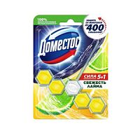 Domestos Power 5 Блок для очищения унитаза Свежесть лайма 55г (П)