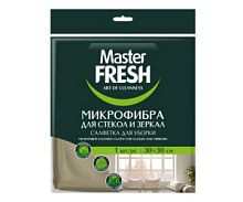 Master FRESH МИКРОФИБРА салфетка для стекол и зеркал, 1шт. (30*30см) ЛАТУНЬ/30