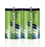 Батарейка Ergolux Солевая R14 SR-2  /12/288/2шт спайка