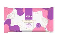 Влажные салфетки Amra освежающие 72шт для всей семьи