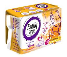 Emily STYLE PREMIUM прокладки критика анионовые NORMAL 10шт УЛЬТРАТОНКИЕ, с бортиками /24