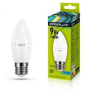Лампа Ergolux LED-C35-9W-E27-4K свеча хол. /10/100