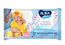 Aura Влажные салфетки для детей Ultra Comfort 15шт