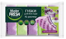 Master FRESH Губки для мытья посуды XL-размер STRONG effect 5шт/36 (х,д)