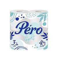 Туалетная бумага Pero Light 3сл 4шт белый цвет