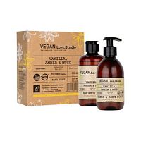 Набор космет. VEGAN.Love.Studio "Vanilla, Amber, Musk", (гель д/душа 300 мл + мыло д/рук 300 мл)