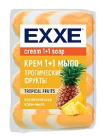 EXXE Косметическое мыло 1+1 "Тропические фрукты" 4шт*75г  (ОРАНЖЕВОЕ) полосатое ЭКОПАК