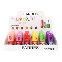 Блеск - масло для губ Farres 7020 "Magic Fruit", уп-ка 24 шт (6 вкусов по 4 шт.)