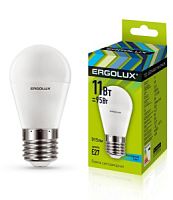 Лампа Ergolux LED-G45-11W-E27-4K шар хол. /10/100