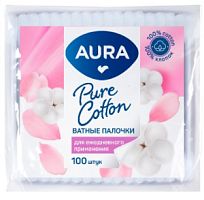 Aura Beauty Ватные палочки 100шт п/э zip пакет