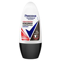 Rexona Deo ролик 50мл Антибактериальная и невидимая на черном и белом Ж ВВ