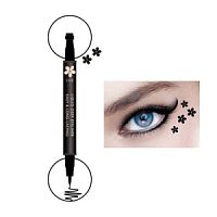 Подводка - маркер Farres MB008-2 + штампик цветок "Eyeliner&Stamp", черн.