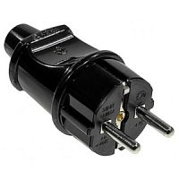 Вилка Makel 10052 220V черная зазем/50