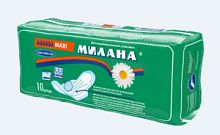Прокладки женские гигиенические МИЛАНА MAXI софт+гель, 10 шт, (502) зелён./30