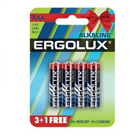 Батарейка Ergolux Алкалиновая LR03 BL-3+1 /40/960/4шт блистер/мизинец Ф