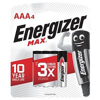 Батарейка Energizer MAX Алкалиновая LR03 BL-4 /48/4шт блистер/мизинец